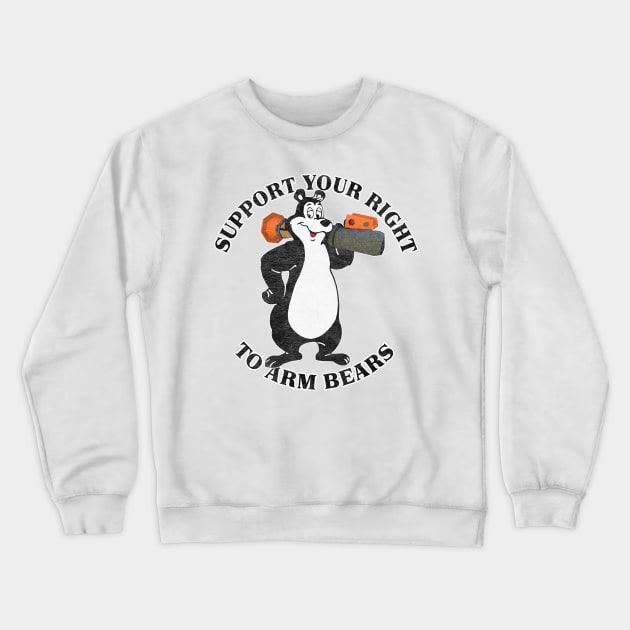 Support Your Right To Arm Bears Crewneck Sweatshirt by DankFutura